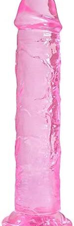 Osnow Dildos Jelly Realistic Dildo Crystal Jellies with Strong Suction Cup Base Sex Toy for Adults for Women (Pink, XL)
