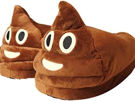 Funny Slippers Poop - Funny Expression Poop Slippers For Women Men | Non Slip Memory Foam Fluffy Soft Warm Slip On House Slippers, Cozy Plush For Indoor