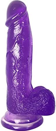 Realistic Dildo for Women with Strong Suction Cup - Flexible, Huge Penis for Hand-Free Play Vagina G-spot Anal Simulate, Adult Sexy Toy for Men Women Female Couples, 8.6 inch Purple by XOPLAY