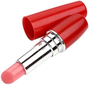 Lipstick Bullet Vibrator Sex Toy Ladies Massager Clitoris Battery Operated Vagina Adult Stimulator Water Resistant (Red)