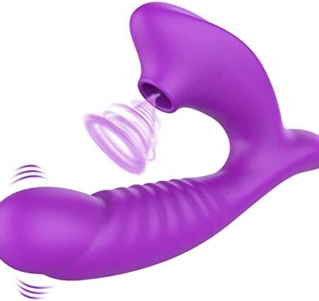 Clitoral Sucking Vibrator for Clit G Spot Stimulation - Adult Sex Toys with 10 Suction and Vibration Modes Dual Stimulator for Women and Couple Pleasure