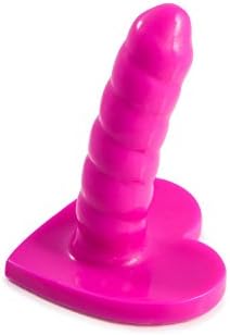 Sh! Wirly Girly 1 Slim Dildo : Deep Pink Dildo 3.75 x 1 Inch Small Thin Anal, Strap-On Pegging Silicone Sex Toy