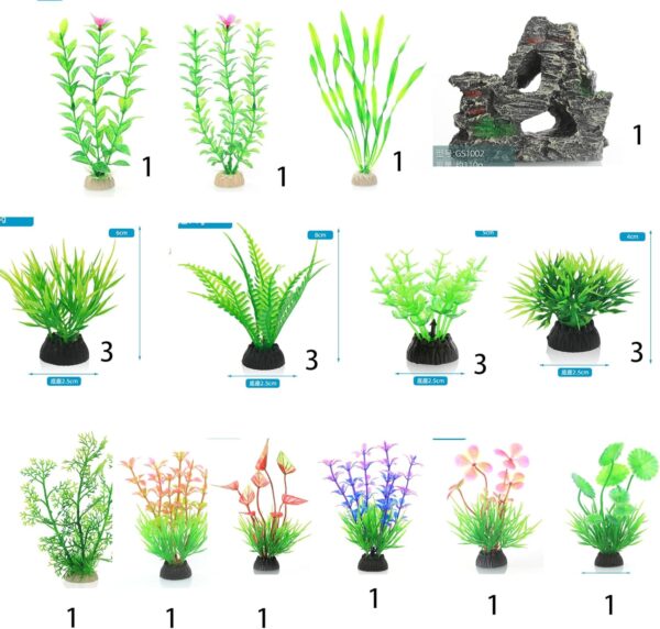 RJMBMUP Fish Tank Decorations，Artificial Plastic Plants with Rockery View Aquarium Ornaments Multicolor Accessories Set for Tropical Goldfish - Image 8