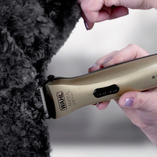 WAHL Dog Clippers, Supergroom Premium Dog Grooming Kit, Full Coat Dog Clippers for All Coat Types, Low Noise Cordless Pet Clippers, Chrome, One Size - Image 5