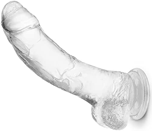 8.6 Inch Realistic Clear Mens Dildo for Beginners, Adult Anal Dildos Sex Toys with Strong Suction Cup for Hands-Free Play, Male Big Suction Cup Silicone Dildo Gay Sex Toy Toys4couples for Men Women