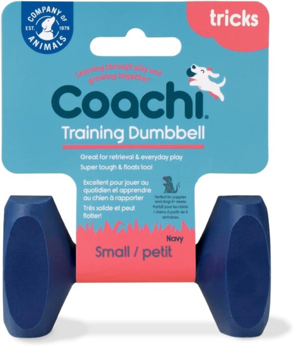 Coachi Training Dumbbell,Floats, Long Distance Throwing,Classic Retrieval Toy, Gundog and Puppy Training. Dog Accessory,Super Tough & Strong,Suitable for Small Dogs and Puppies,Navy