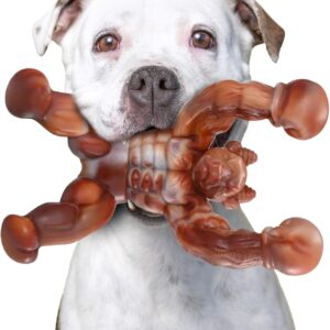 Zinbo Dog Toys for Aggressive Chewers, Indestructible Dog Toys, Toughest Nylon Dog Chew Toy with Real Bacon Flavor, Fun to Chew, Dog Bone Toys for Medium/Large Breed Dogs