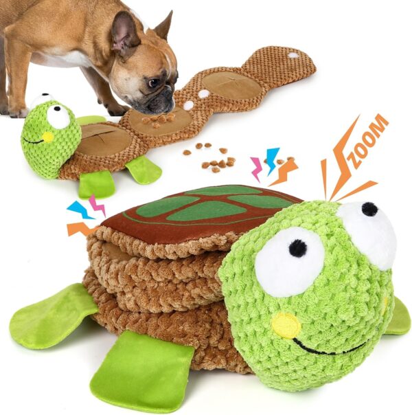 IOKHEIRA Dog Toys, Interactive Dog Toys, Squeaky Dog Toy, Snuffle Toys for Boredom - Training Slow Feeding for Medium Large Dogs(Green, Turtle)