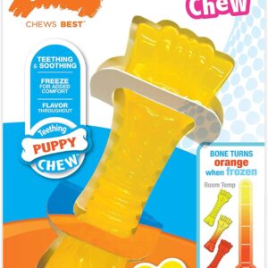 Nylabone Puppy Dog Teething Colour Change Freezer Bone Dog Chew Toy, Lamb & Apple Flavour, Small, for Puppies Up to 11 kg