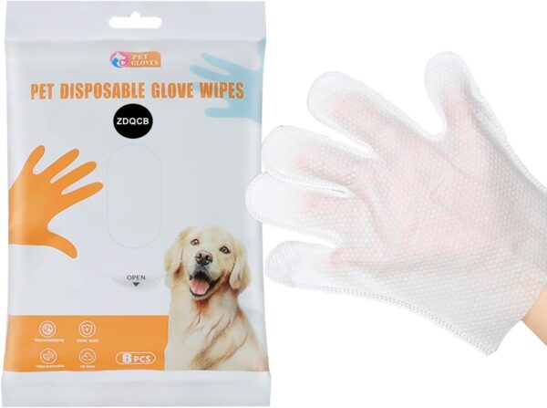 Pet wipes for dogs and cats, cat wipes dog wipes cleaning deodorizing hypoallergenic cat wipes cleaning fur and butt pet grooming gloves for Dogs,Cat Cleaning Wipes for Daily Care and Traveling-6 pcs