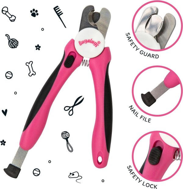 BUGALUGS Dog nails clippers & Cat Nail Clippers - Nail Trimmer with Safety Guard & Dog Nail File. Suitable for Pets, Dogs, Puppy, Cats, Kitten Nails & Claws. Pet Grooming Supplies (Medium to Large) - Image 7