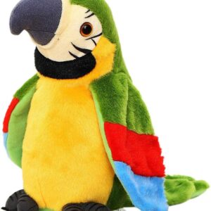 Cutiest Talking Parrot Toy Mimicry Pet Speaking Plush Toy Repeat What You Say Waving Wings Electronic Record Bird Toy Stuffed Animal Interactive Sensory Educational Toy Birthday Xmas Gift