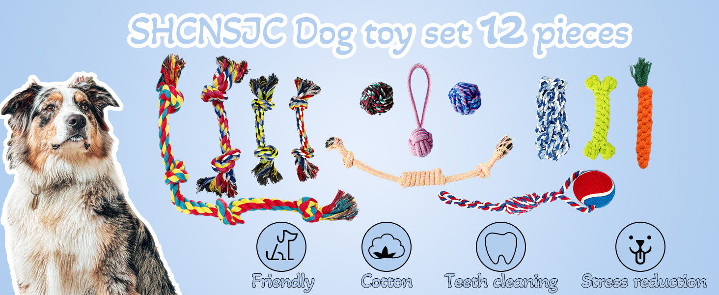 Dog Toys Puppy Teething Rope Chew Toy for Small Dogs Indestructible for Boredom Interactive Large