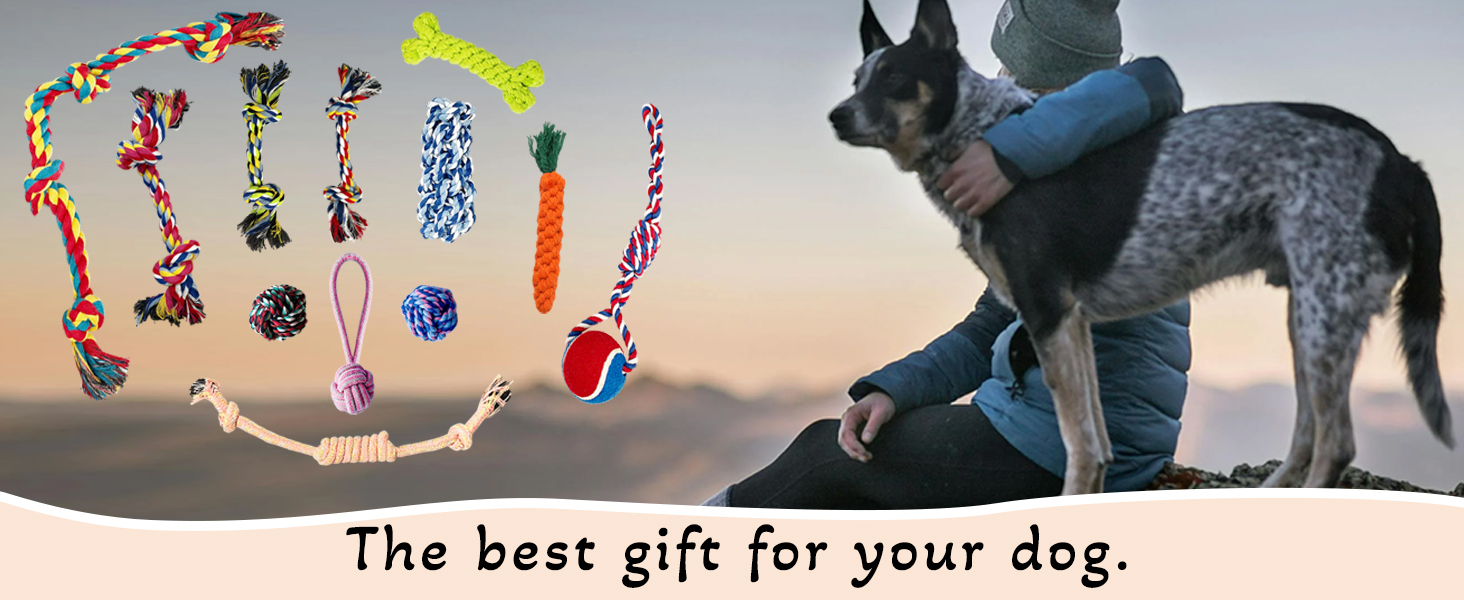 Dog Toys Puppy Teething Rope Chew Toy for Small Dogs Indestructible for Boredom Interactive Large