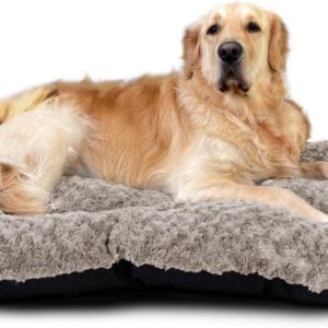 Victoria & Carter Large Dog Bed (102 x 70cm) Ultra Soft Pet Bed, Premium Plush Mattress Cushion For Medium Or Large Size Pets, Can Be Used For Dog Crate. Machine Wash & Dryer Friendly. (Taupe)