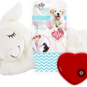 ALL FOR PAWS Little Buddy Heart Beat Sheep, Puppy Toy with Heartbeat Dog Training Toy for Separation Anxiety Relief Behavioral aid for Pets (Beige), (Pack of 1), packaging may vary