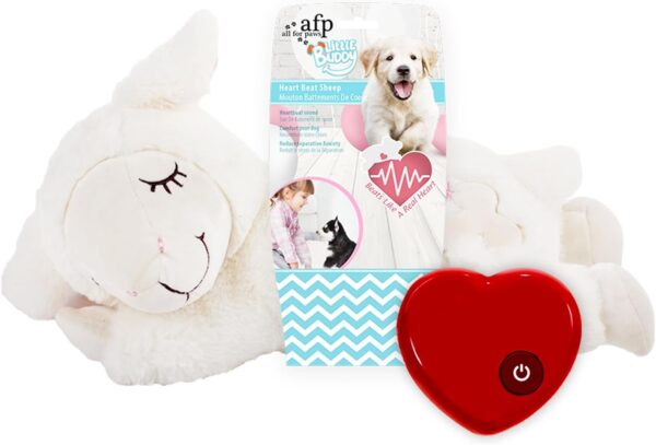 ALL FOR PAWS Little Buddy Heart Beat Sheep, Puppy Toy with Heartbeat Dog Training Toy for Separation Anxiety Relief Behavioral aid for Pets (Beige), (Pack of 1), packaging may vary