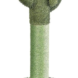 Amazon Basics Cactus Cat Scratching Posts for Indoor with Dangling Ball, Single, 26 Inches, Green