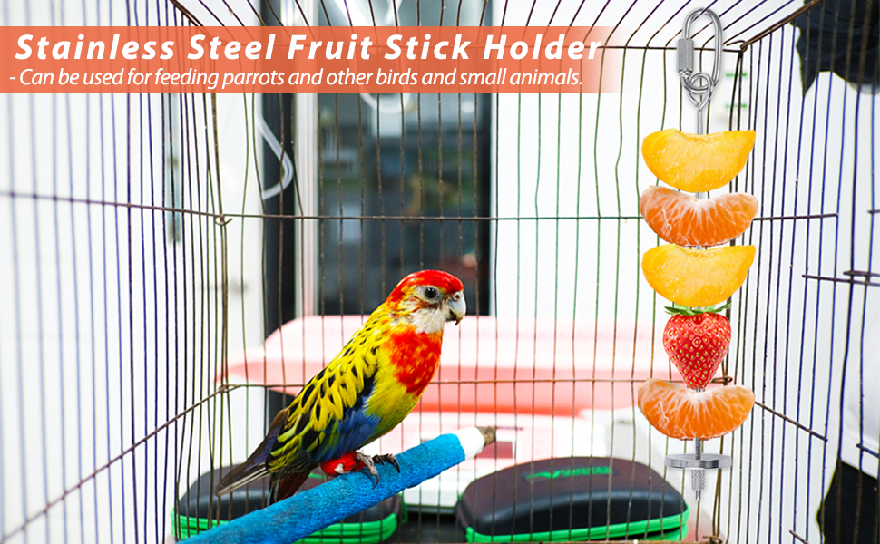 bird fruit holder  bird skewer feeder  Bird Veggies Skewer Hanging Food Feed Tool