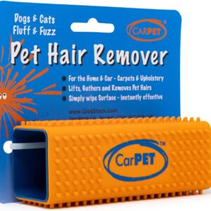 CarPET Carpet Pet Hair Remover, For Your Home & Car Interior, Carpet, Sofa, Clothes & Upholstery - Works With All Animals - Instantly Lifts, Gathers & Removes All Pet Hair (Orange)