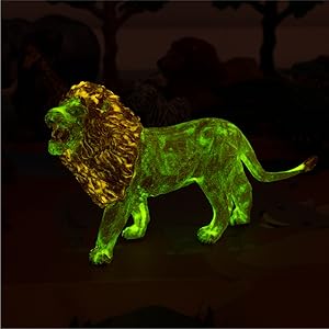 Animal figures with glow-in-the-dark colour palette