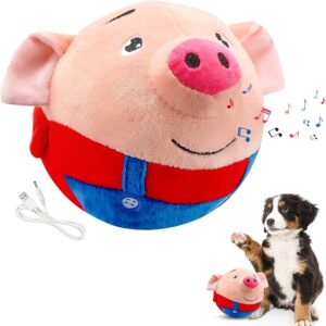 Active Moving Pet Plush Toy, Interactive Dog Toys, Talking Animal Plush Toy for Dog, USB Rechargeable Interactive Washable Cartoon Pig Plush Sound Electronic Toy For Pets, Cats, Small And Medium Dogs