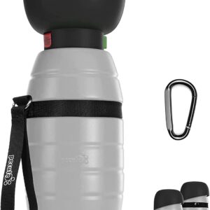 Pecute Dog Water Bottle 650ml, Portable Puppy Drinking Bottles Leak Proof Pet Travel Bottle, Lightweight Water Dispenser Bowl for Outdoor Walks Trips Hikes Travels(Grey)