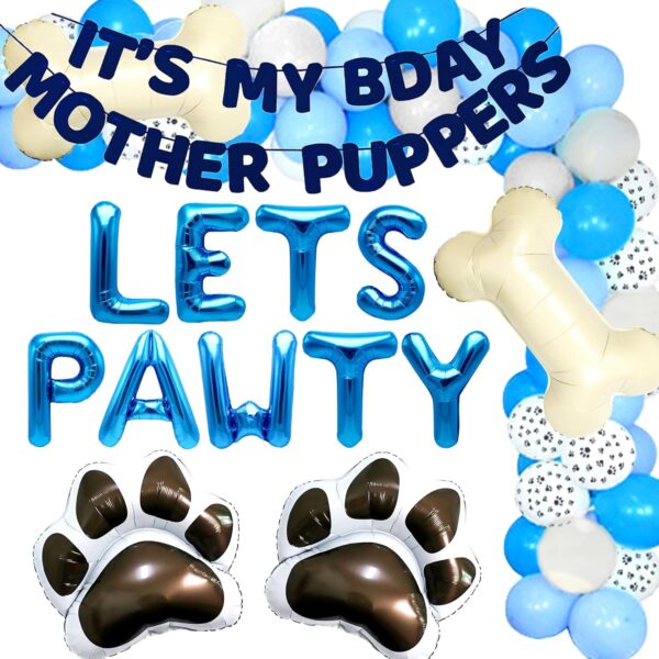 JeVenis Dog Birthday Party Balloon Garland Kit Puppy Party Decorations Lets Pawty Party Supplies Puppy Birthday Blue Dog Birthday Decorations