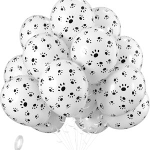 Baipian Paw Balloons, 20 Pcs Dog Paw Balloons, 12 Inch White Paw Print Balloons Pet Latex Balloons Helium for Kids Animal Dog Themed Party, Dog Birthday Decorations, Puppy Dog Themed Party Supplies