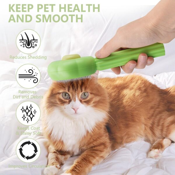 Cat Brush Dog Brush, Moseem Pet Hair Cleaner Brush Cat Grooming Brush Dog Brushes for Shedding, Pet Grooming Brush for Short/Long Haired Cats Effectively Removes Loose Undercoat - Image 2