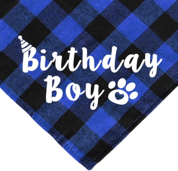 JOTFA Cat Birthday Party Supplies, Plaid Cat Kitten Birthday Boy Bandanas with Cat Birthday Hat Cat Bow Tie Birthday Number for Cat Kitten Birthday Decorations - Image 4