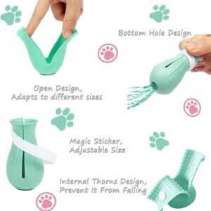 AIFUSI Anti-Scratch Boots for Cats, Cat Claw Covers 4pcs, Adjustable Silicone Cat Shoes Accessories, Nail Protector Gloves, Pet Supplies for Cat Grooming, Bathing, Shaving (Green)