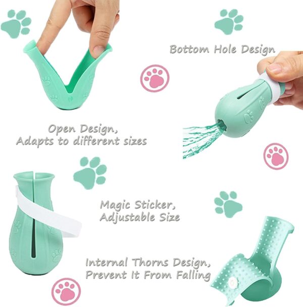 AIFUSI Anti-Scratch Boots for Cats, Cat Claw Covers 4pcs, Adjustable Silicone Cat Shoes Accessories, Nail Protector Gloves, Pet Supplies for Cat Grooming, Bathing, Shaving (Green)