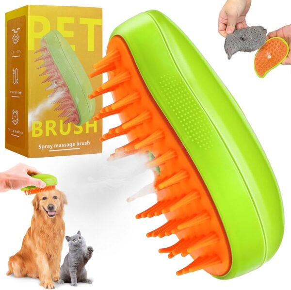 71Nmly Cat Steam Brush 3 In1 Steamy Cat Brush Self Cleaning Steam Cat Brush Rechargeable Cat Grooming Brush Multifunctional Cat Grooming Brush,Electric Pet Brush,Pet Hair Removal Comb