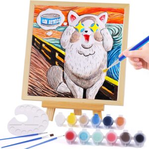 ONE TO FOUR Paint Gifts for Kids - Cat Plaster Painting Kit - Arts and Crafts for Kids Ages 8-12, DIY Art Supplies Paint Set, Toys Girls Boy Birthday Gift Ages 8 9 10 11 12 (Surprise)