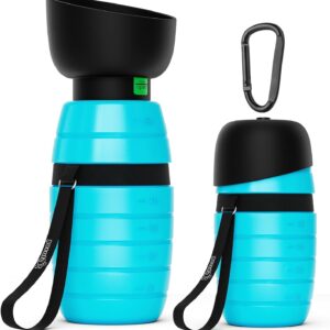 Pecute Dog Water Bottle 650ml, Portable Puppy Drinking Bottles Leak Proof Pet Travel Bottle, Lightweight Water Dispenser Bowl for Outdoor Walks Trips Hikes Travels