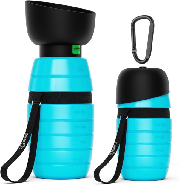 Pecute Dog Water Bottle 650ml, Portable Puppy Drinking Bottles Leak Proof Pet Travel Bottle, Lightweight Water Dispenser Bowl for Outdoor Walks Trips Hikes Travels