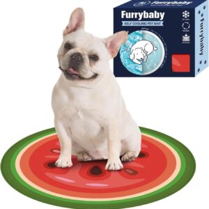 furrybaby Dog Cooling Mat, Pet Bed Dog Mat Self-Cooling Pad Cool Gel Bed Large Dog Cooling Pads Mats, No Need to Refrigerate or Freeze, Apply Indoors Outdoors Car(Watermelon M 47cm)