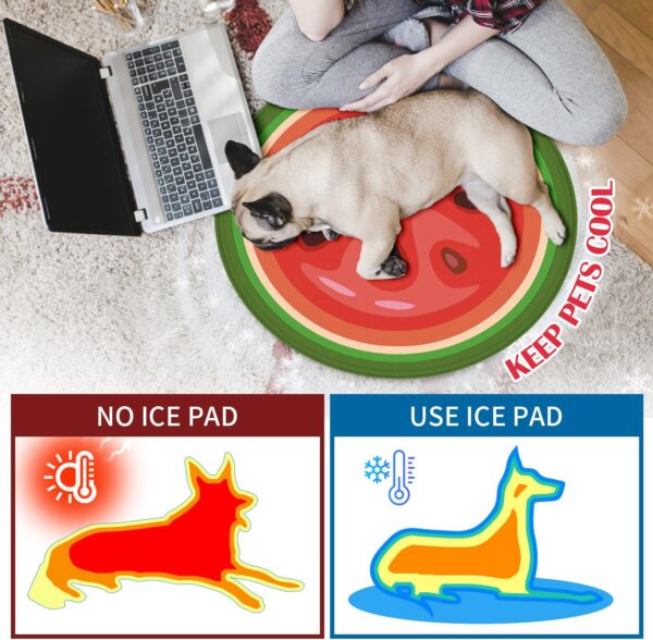 furrybaby Dog Cooling Mat, Pet Bed Dog Mat Self-Cooling Pad Cool Gel Bed Large Dog Cooling Pads Mats, No Need to Refrigerate or Freeze, Apply Indoors Outdoors Car(Watermelon M 47cm) - Image 2