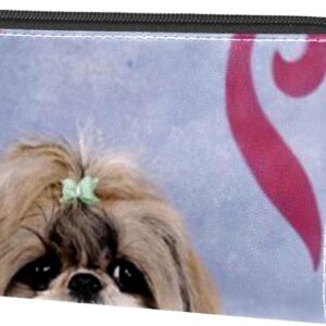 Cosmetic Bag for Women, Adorable Roomy Makeup Bags Travel Water Resistant Toiletry Bag Accessories Organizer, Animal Pet Shih Tzu