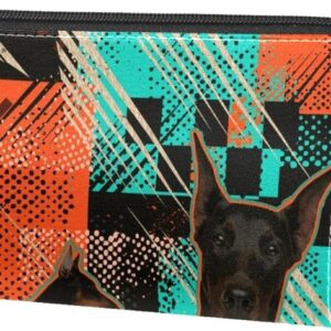 Cosmetic Bag for Women, Adorable Roomy Makeup Bags Travel Water Resistant Toiletry Bag Accessories Organizer, Cartoon Animal Pet Doberman Pinscher Cool