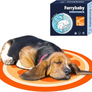 furrybaby Dog Cooling Mat, Pet Bed Dog Mat Self-Cooling Pad Cool Gel Bed Large Dog Cooling Pads Mats, No Need to Refrigerate or Freeze, Apply Indoors Outdoors Car(Orange XL 65cm)