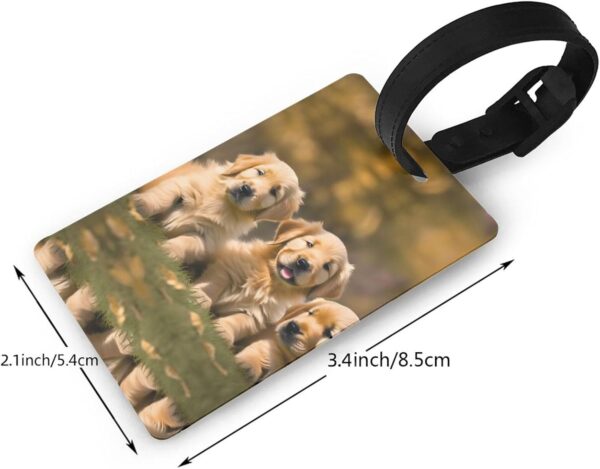 Mqgmz Golden Retriever Dogs Puppies Pets Print Suitcase Tag Luggage Tags Labels,Instrument Leather Bag Case Tags Travel Accessories - Image 2