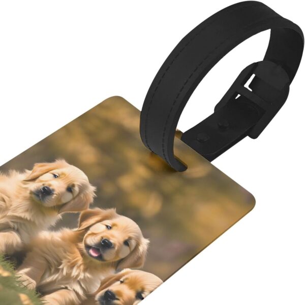 Mqgmz Golden Retriever Dogs Puppies Pets Print Suitcase Tag Luggage Tags Labels,Instrument Leather Bag Case Tags Travel Accessories - Image 3