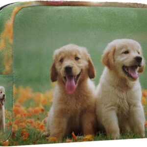 Cosmetic Bags for Women, Makeup Bag Travel Toiletry Bag Accessories Organizer, Gold Retriever Animal Dog Pet