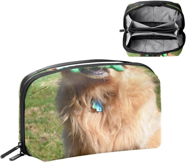 Cosmetic Bag for Women, Adorable Roomy Makeup Bags Travel Water Resistant Toiletry Bag Accessories Organizer, Golden Retriever Dog Pet