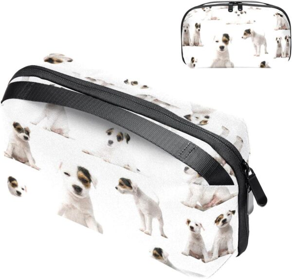 Cosmetic Bag for Women, Adorable Roomy Makeup Bags Travel Water Resistant Toiletry Bag Accessories Organizer, Dog Animal Pet