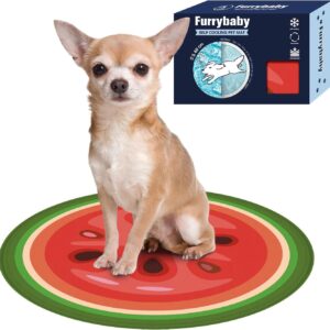 furrybaby Dog Cooling Mat, Pet Bed Dog Mat Self-Cooling Pad Cool Gel Bed Large Dog Cooling Pads Mats, No Need to Refrigerate or Freeze, Apply Indoors Outdoors Car(Watermelon S 40cm)