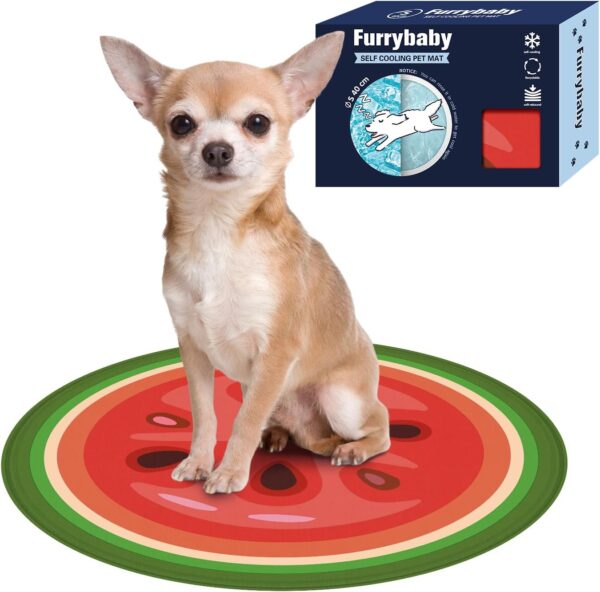 furrybaby Dog Cooling Mat, Pet Bed Dog Mat Self-Cooling Pad Cool Gel Bed Large Dog Cooling Pads Mats, No Need to Refrigerate or Freeze, Apply Indoors Outdoors Car(Watermelon S 40cm)