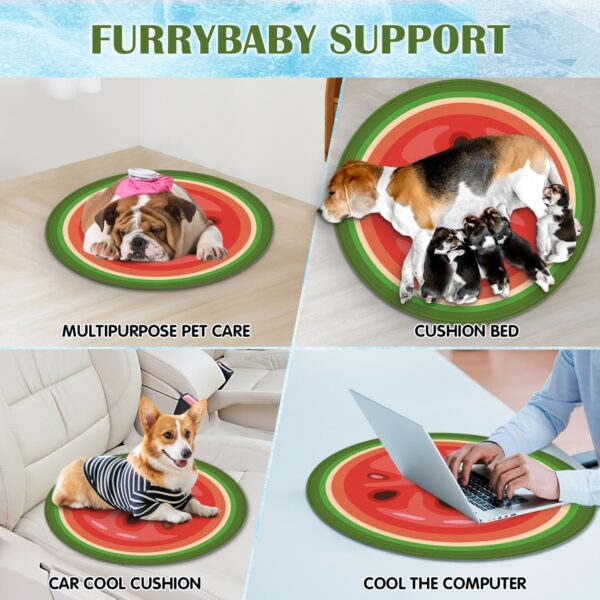 furrybaby Dog Cooling Mat, Pet Bed Dog Mat Self-Cooling Pad Cool Gel Bed Large Dog Cooling Pads Mats, No Need to Refrigerate or Freeze, Apply Indoors Outdoors Car(Watermelon S 40cm) - Image 5